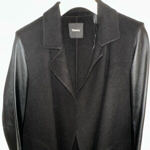 Theory felt and leather arms jacket